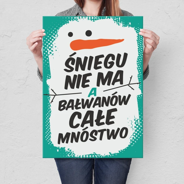 Plakat metalowy Śniegu nie ma Prezent