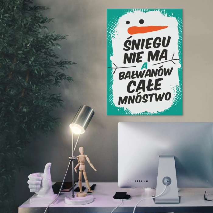 Plakat metalowy Śniegu nie ma Prezent