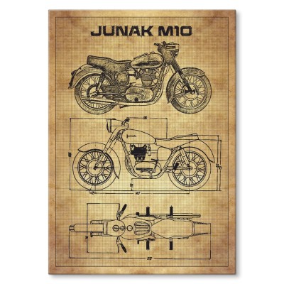 Plakat metalowy Junak M10 technika Prezent