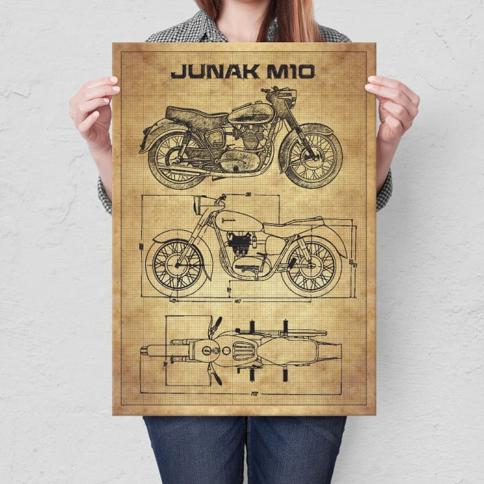 Plakat metalowy Junak M10 technika Prezent