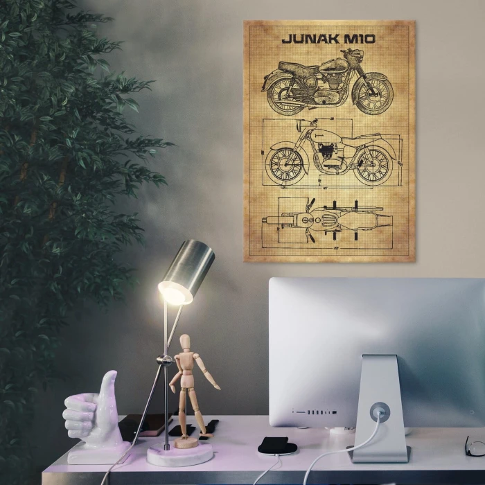Plakat metalowy Junak M10 technika Prezent