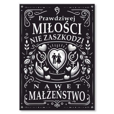 Plakat metalowy Prawdziwej miłości Prezent