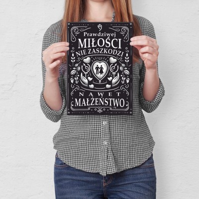 Plakat metalowy Prawdziwej miłości Prezent