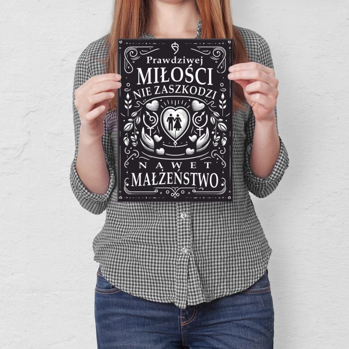 Plakat metalowy Prawdziwej miłości Prezent