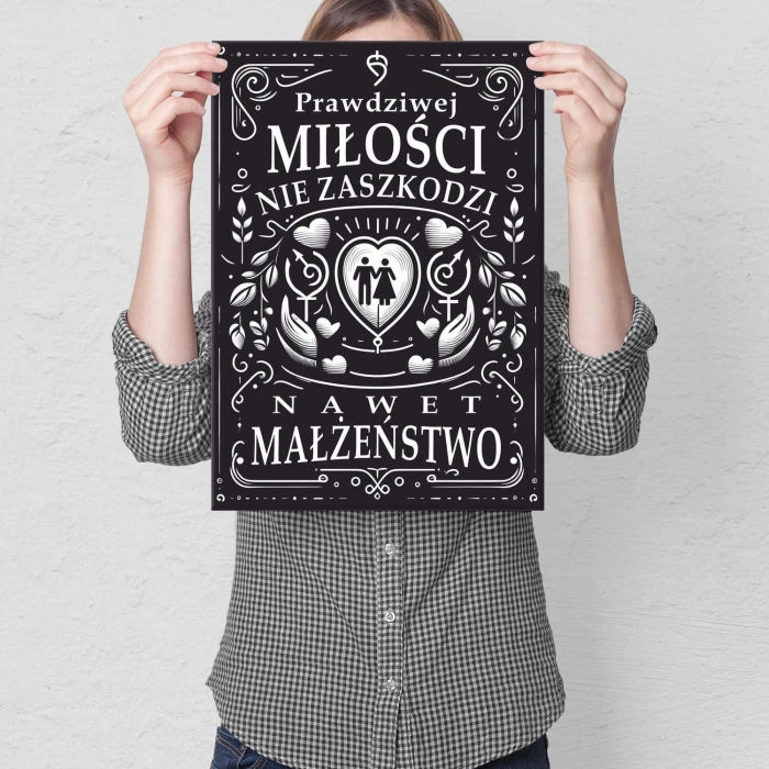Plakat metalowy Prawdziwej miłości Prezent