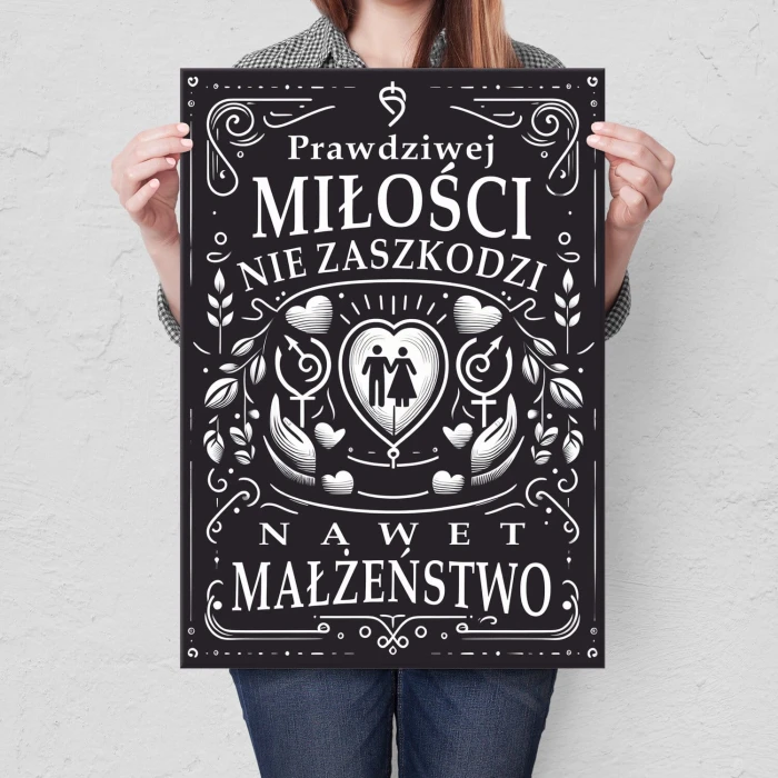 Plakat metalowy Prawdziwej miłości Prezent