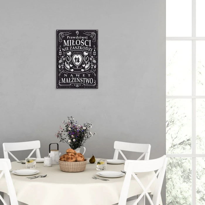 Plakat metalowy Prawdziwej miłości Prezent