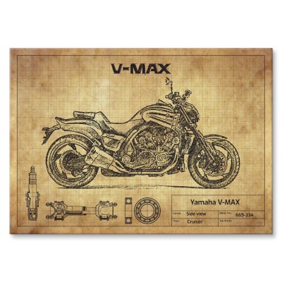 Plakat metalowy Yamaha V-MAX Prezent