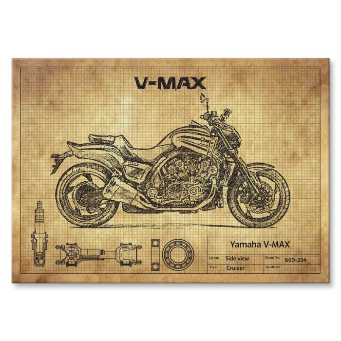 Plakat metalowy Yamaha V-MAX Prezent