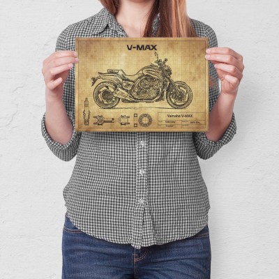 Plakat metalowy Yamaha V-MAX Prezent