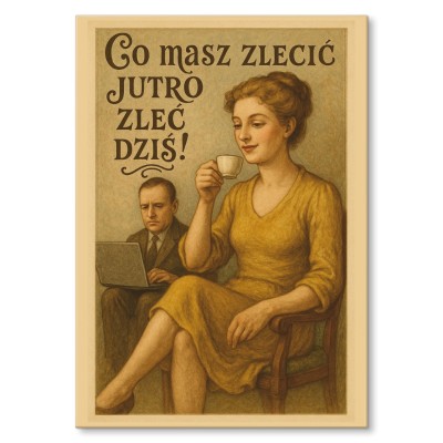 Plakat metalowy co masz zlecić jutro Prezent