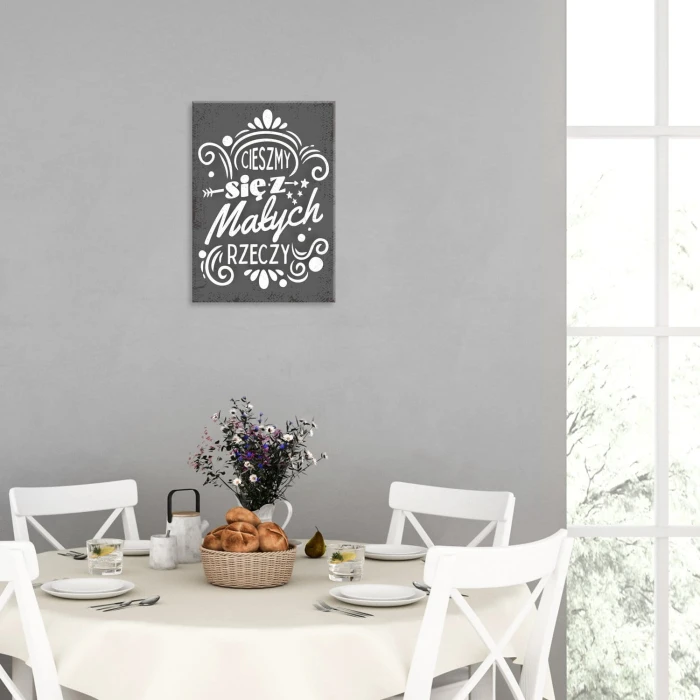 Plakat metalowy Cieszmy się z małych rzeczy Prezent