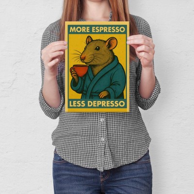 Plakat metalowy more espresso Prezent