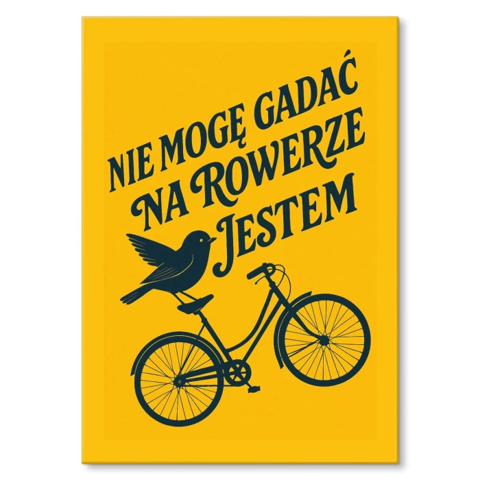 Plakat metalowy na rowerze jestem Prezent