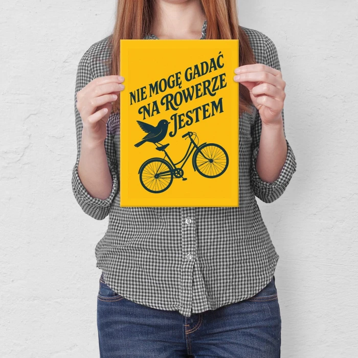 Plakat metalowy na rowerze jestem Prezent
