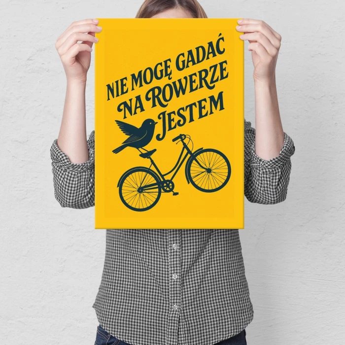 Plakat metalowy na rowerze jestem Prezent