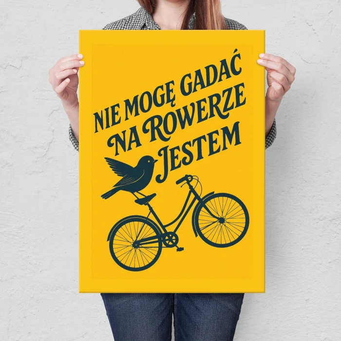 Plakat metalowy na rowerze jestem Prezent