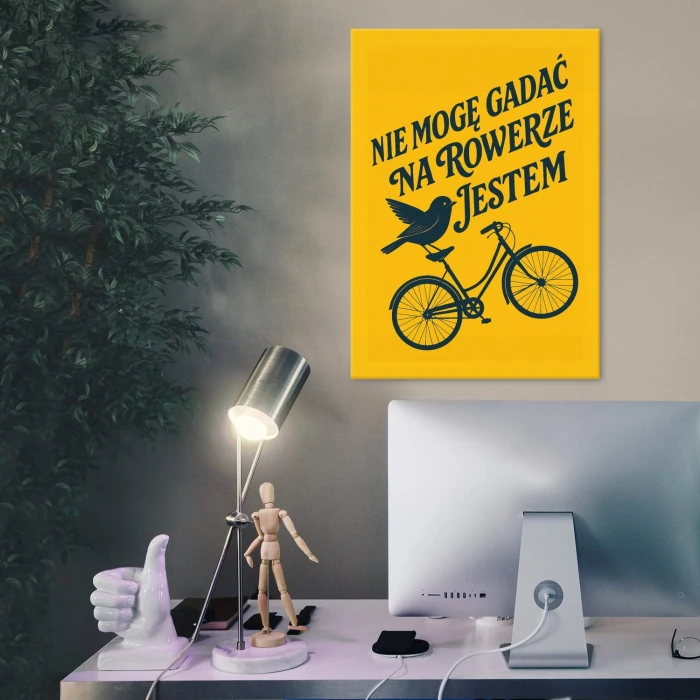 Plakat metalowy na rowerze jestem Prezent