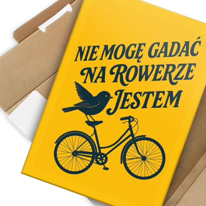 Plakat metalowy na rowerze jestem Prezent