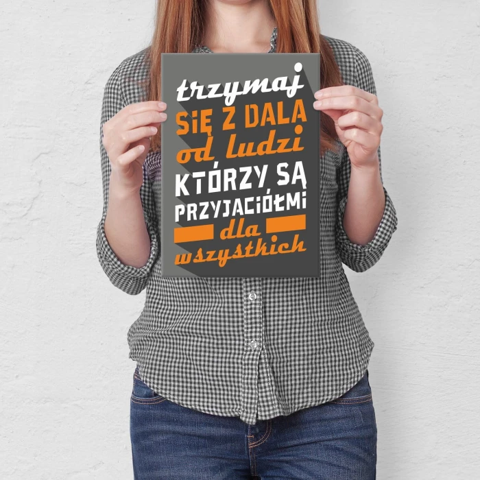 Plakat metalowy trzymaj się z dala Prezent