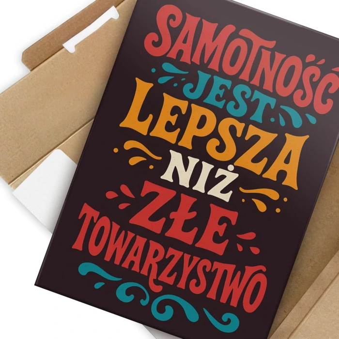 Plakat metalowy samotność jest lepsza Prezent