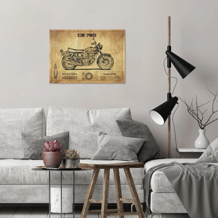 Plakat metalowy Honda CB750 Prezent
