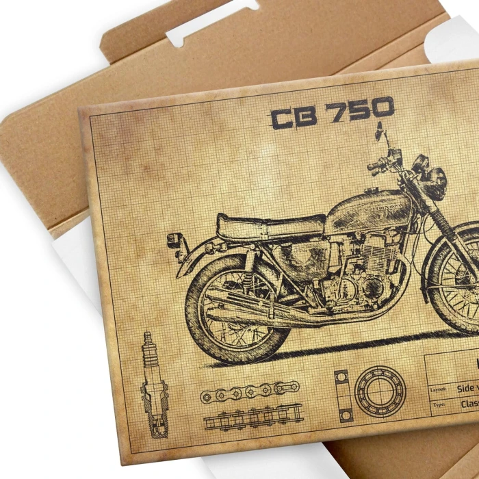 Plakat metalowy Honda CB750 Prezent