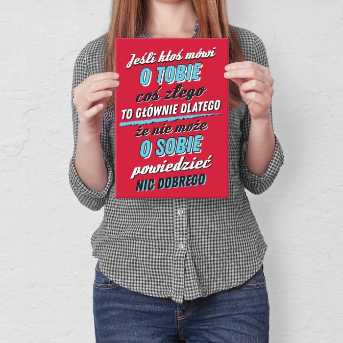 Plakat metalowy Ktoś mówi coś złego Prezent