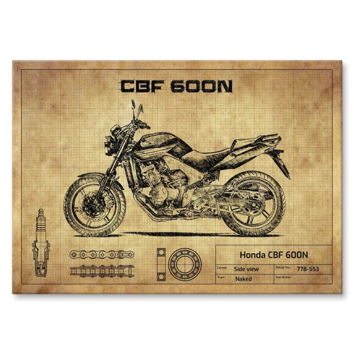 Plakat metalowy Honda CBF 600N Prezent