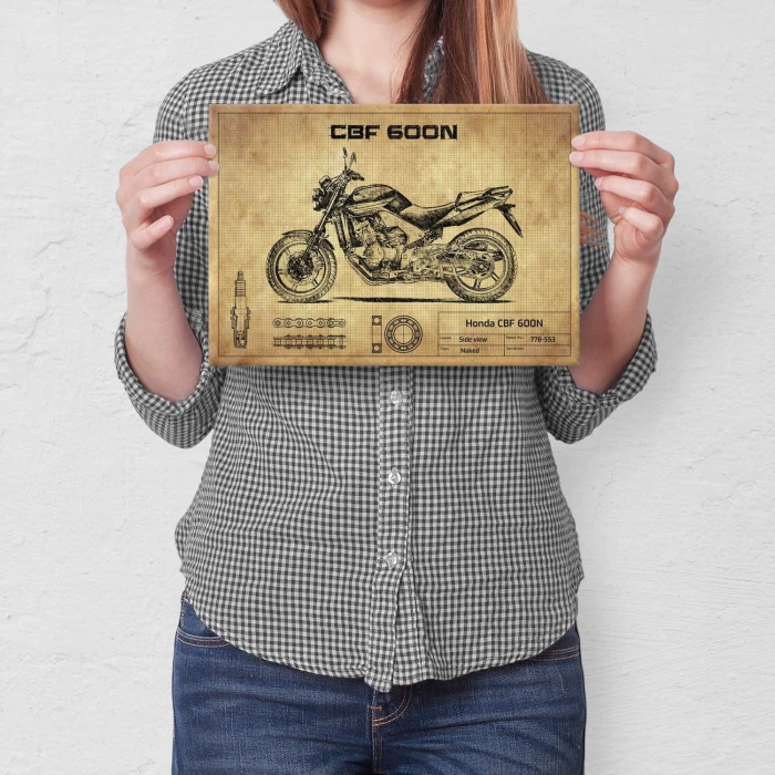 Plakat metalowy Honda CBF 600N Prezent