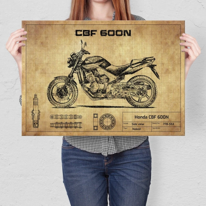 Plakat metalowy Honda CBF 600N Prezent