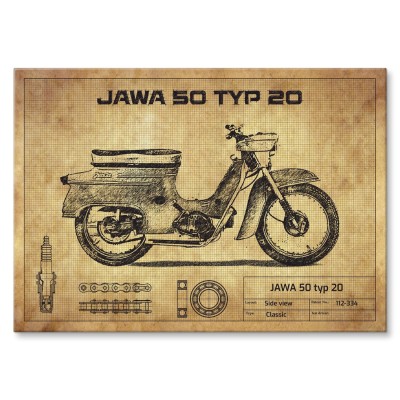 Plakat metalowy JAWA 50 Typ 20 Prezent