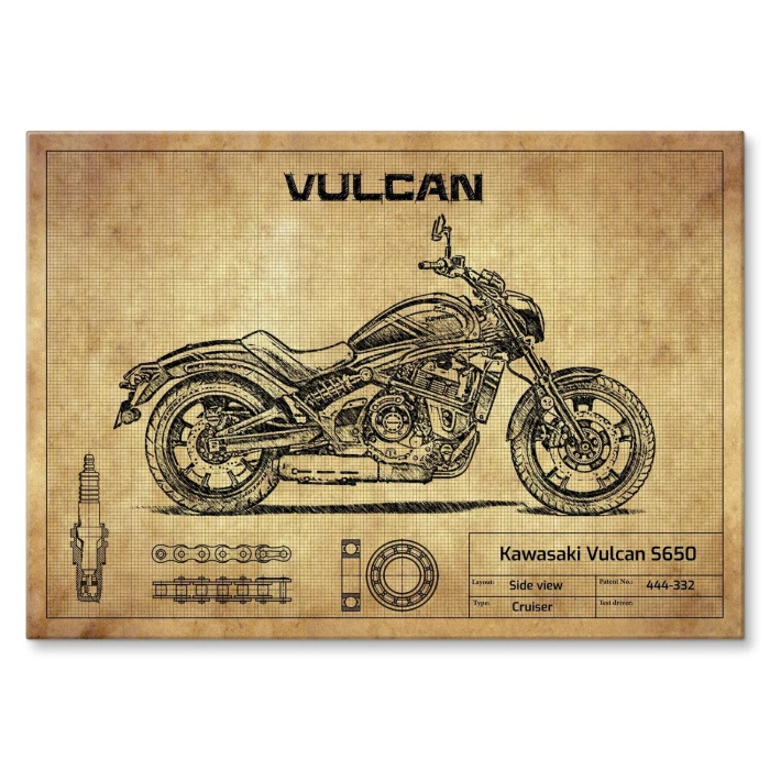 Plakat metalowy Kawasaki Vulcan S650 Prezent