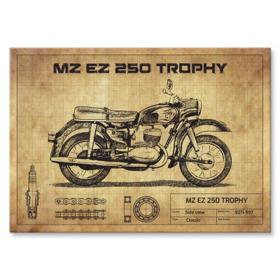Plakat metalowy MZ TROPHY Prezent