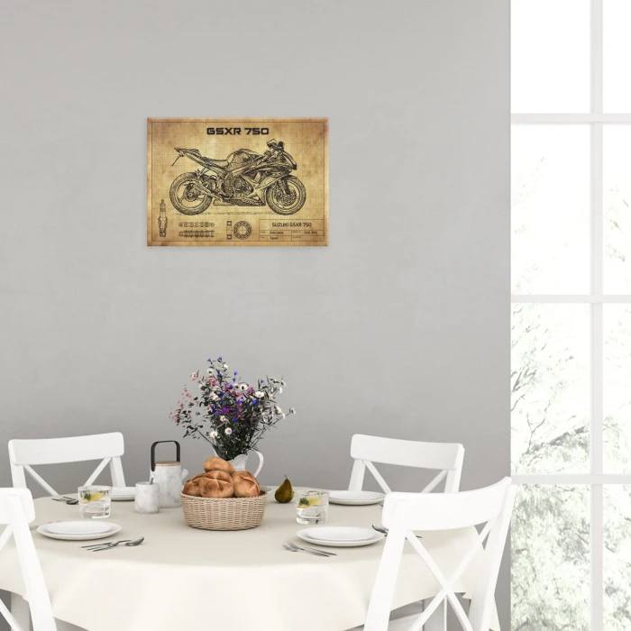 Plakat metalowy Suzuki GSXR 750 Prezent