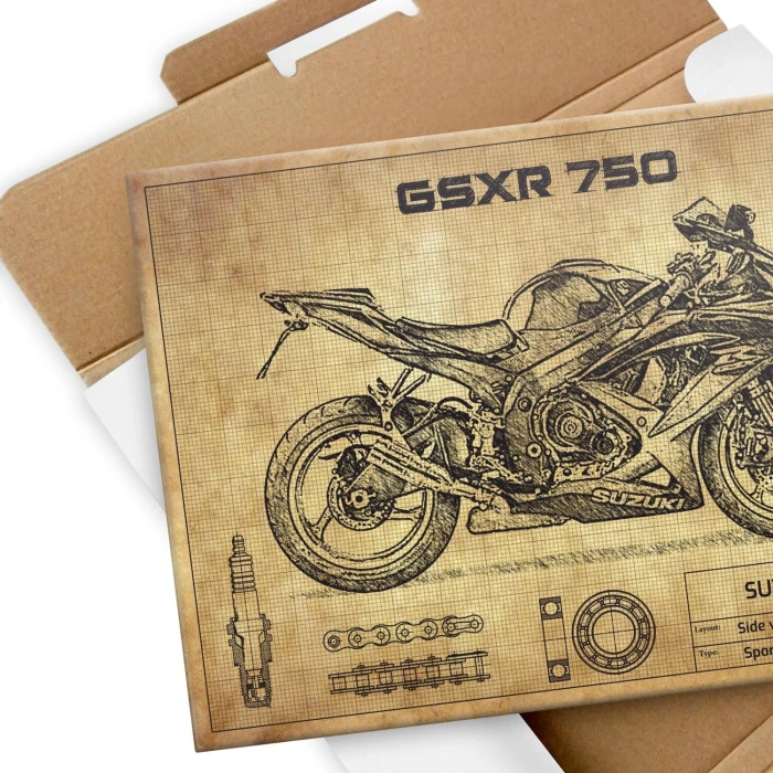Plakat metalowy Suzuki GSXR 750 Prezent