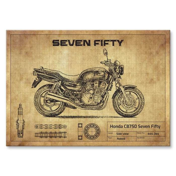 Plakat metalowy Honda SEVEN FIFTY Prezent