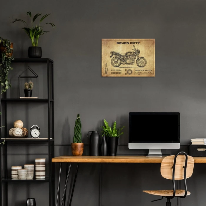 Plakat metalowy Honda SEVEN FIFTY Prezent