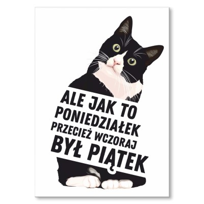 Plakat metalowy Poniedziałek Prezent
