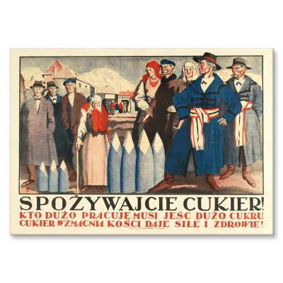 Plakat metalowy Spożywajcie cukier Prezent