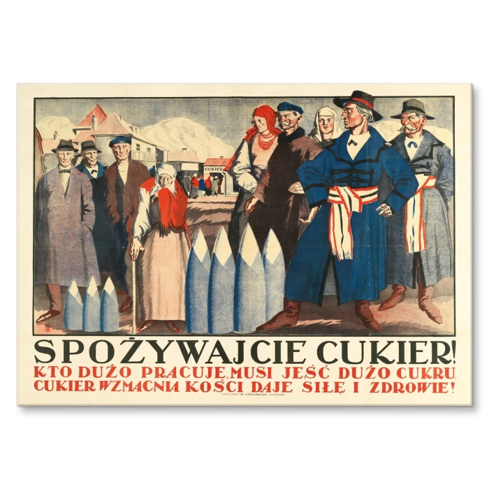 Plakat metalowy Spożywajcie cukier Prezent