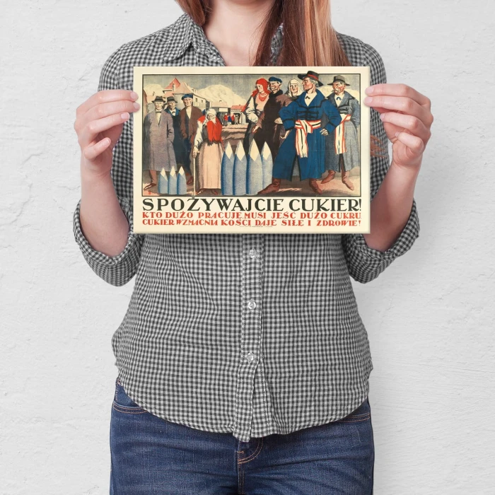 Plakat metalowy Spożywajcie cukier Prezent