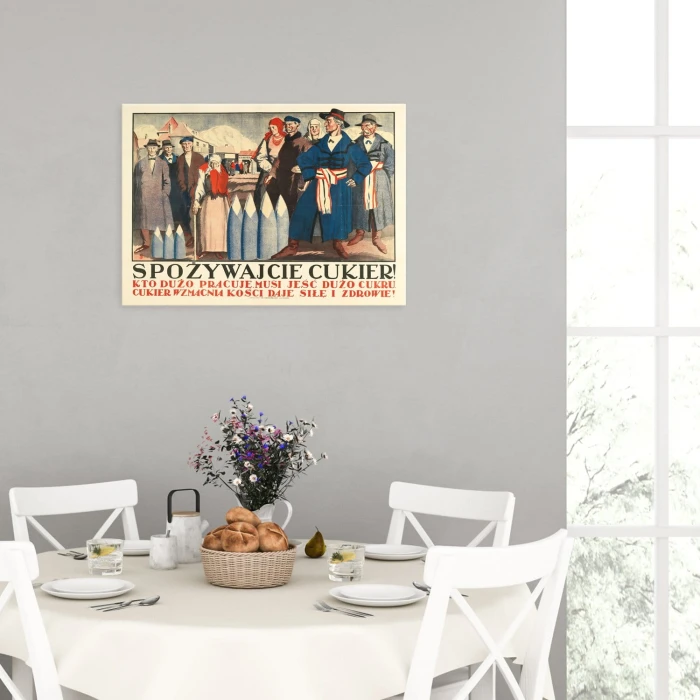 Plakat metalowy Spożywajcie cukier Prezent