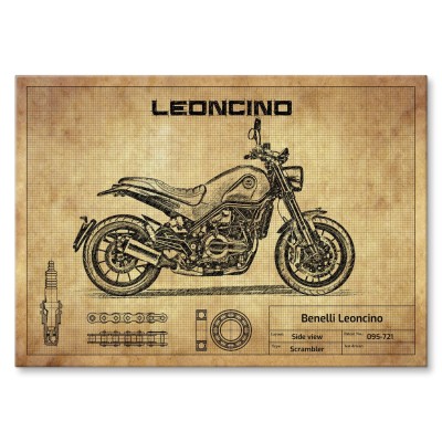 Plakat metalowy Benelli Leoncino Prezent