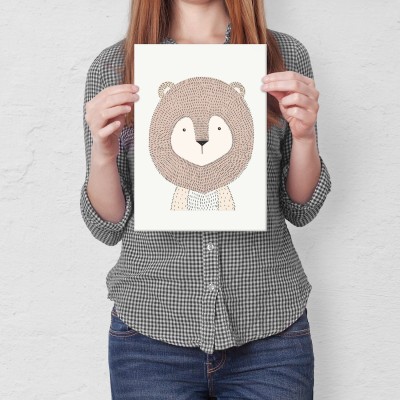 Plakat metalowy słodki lew Prezent