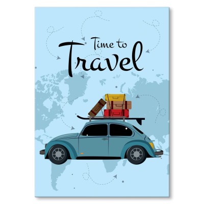 Plakat metalowy Time to travel Prezent