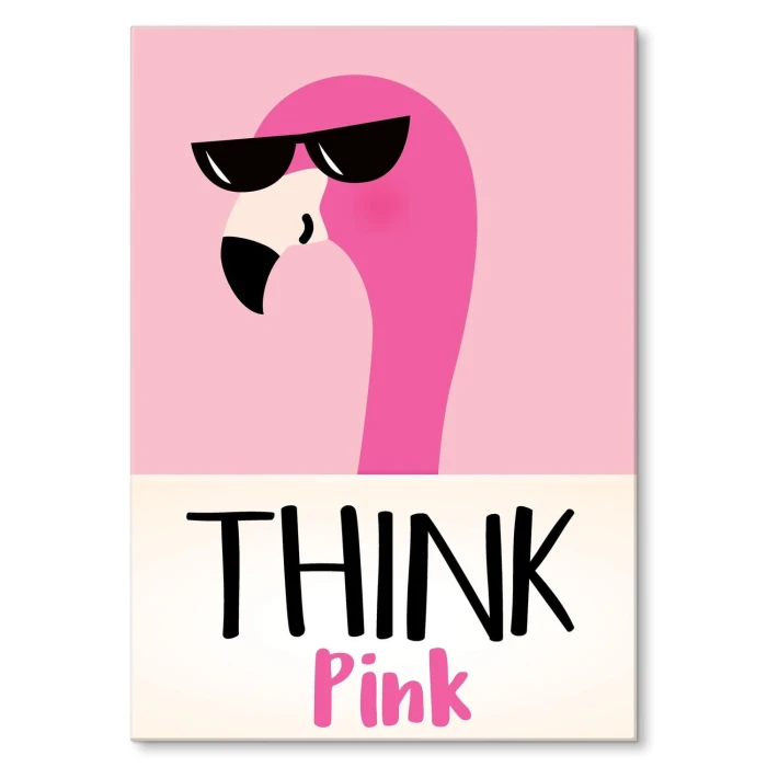 Plakat metalowy Think pink Prezent