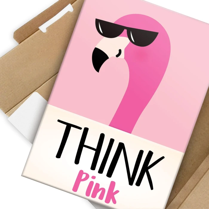 Plakat metalowy Think pink Prezent