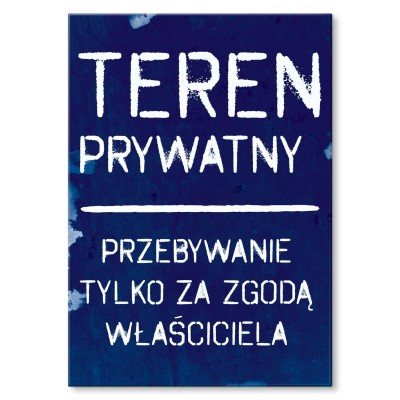 Plakat metalowy Teren prywatny Prezent