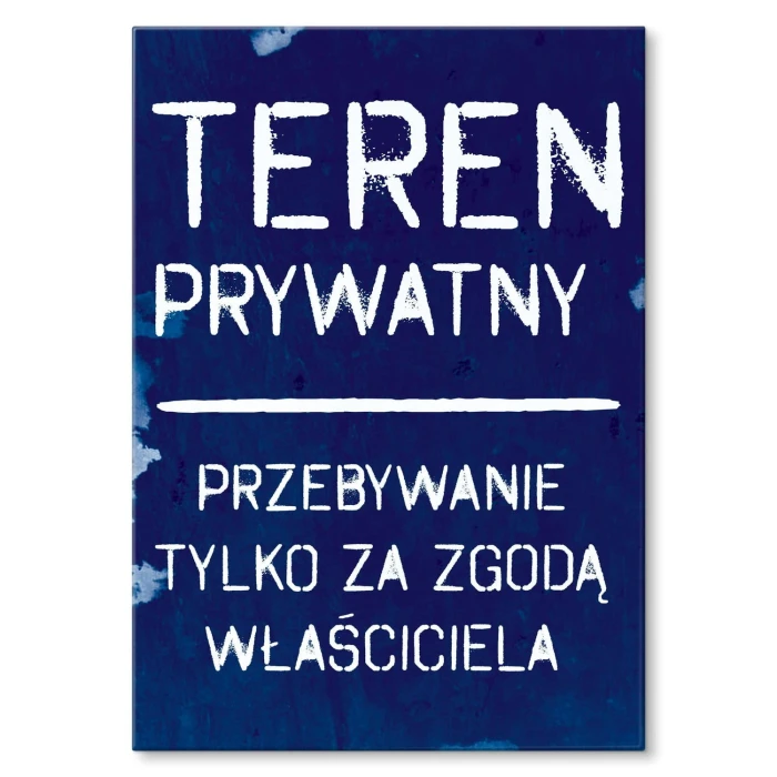 Plakat metalowy Teren prywatny Prezent